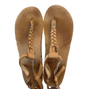 Rainbow Women's Brown Leather Sandals Thin Strap Sandals Size Medium 6.5-7.5